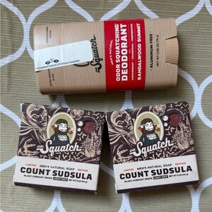 Dr. Squatch Sandalwood Deodorant and Count Sudsula  Bar Soap Set
